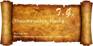Theodorovits Gyula névjegykártya